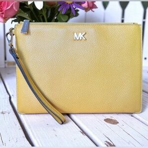Michael Kors XL Mustard Yellow Wristlet
